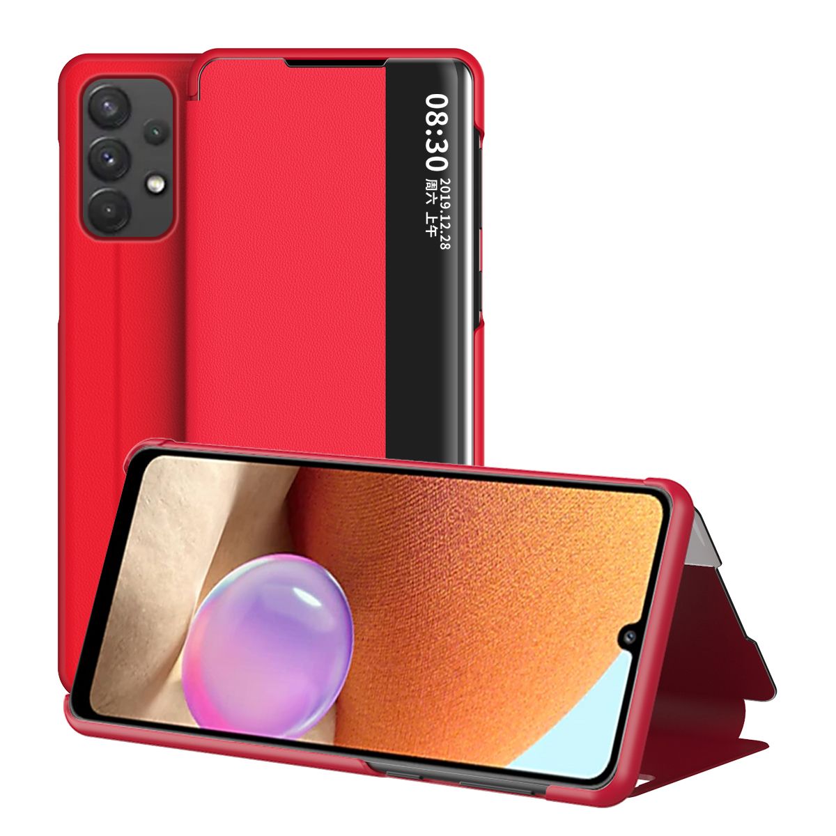 Casing for Samsung Galaxy A32 5G View Smart Flip Leather Stand Case Cover View Smart Flip Leather Stand Case Cover
