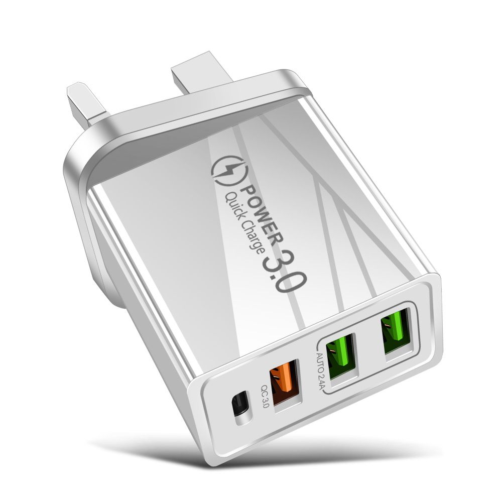 3USB QC3.0+PD 20W fast charge mobile phone charger 2.4A Dual USB Fast Charge Mobile Phone Charger Multi-port USB with PD Charging Head Simple Fidelity design
