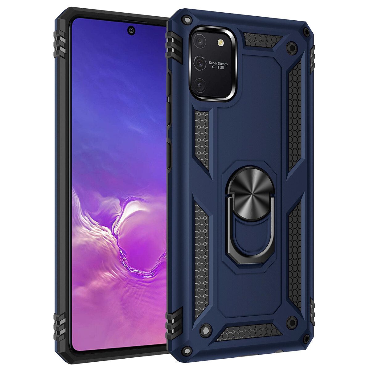 For Samsung Galaxy S10 Lite Dual Layer Tough Rugged Ring Holder Stand Armor Shockproof Drop Protection Case cover