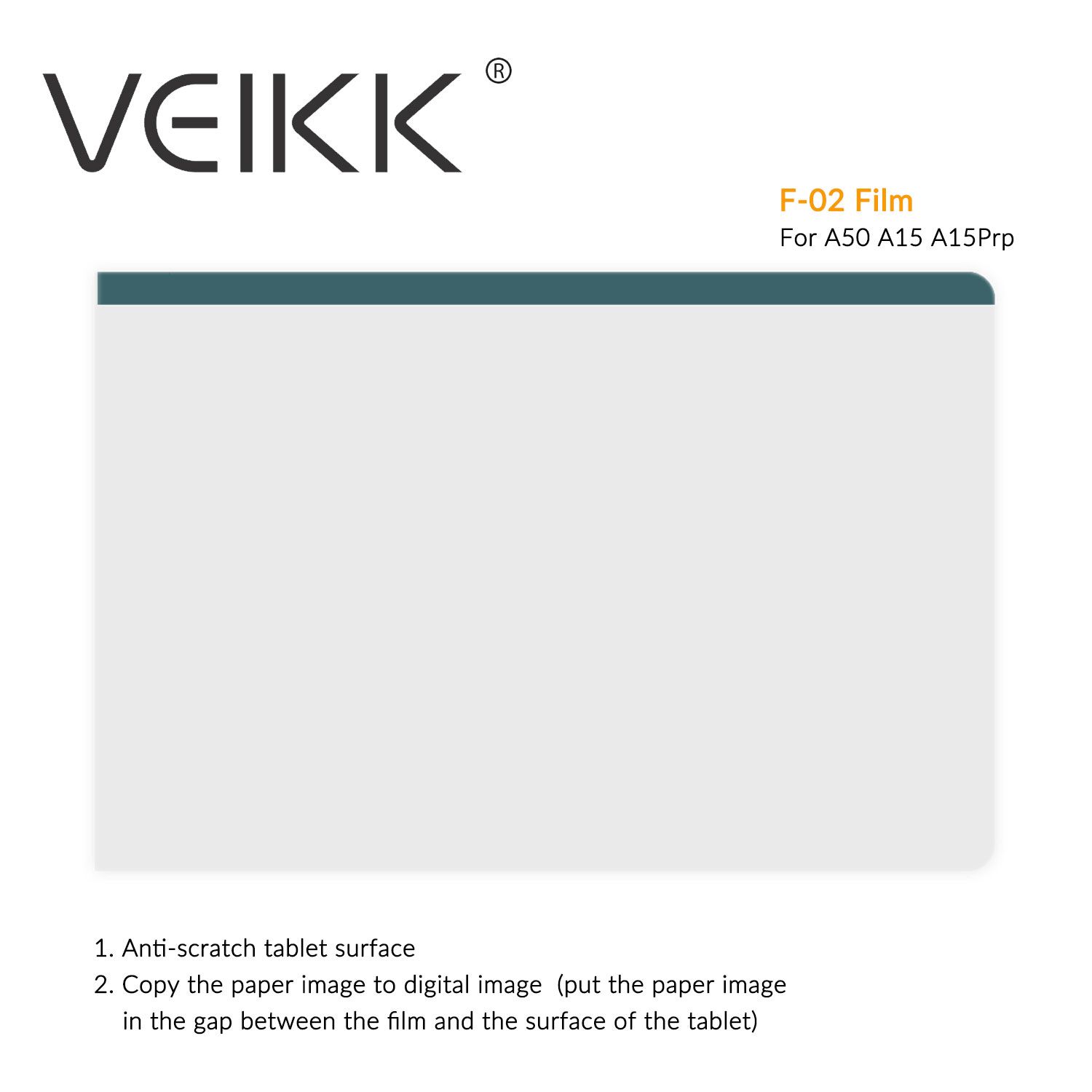 VEIKK Plastic Transparent Film for Prevent Scratches, Suitable for VEIKK A50,A15 and A15PRO