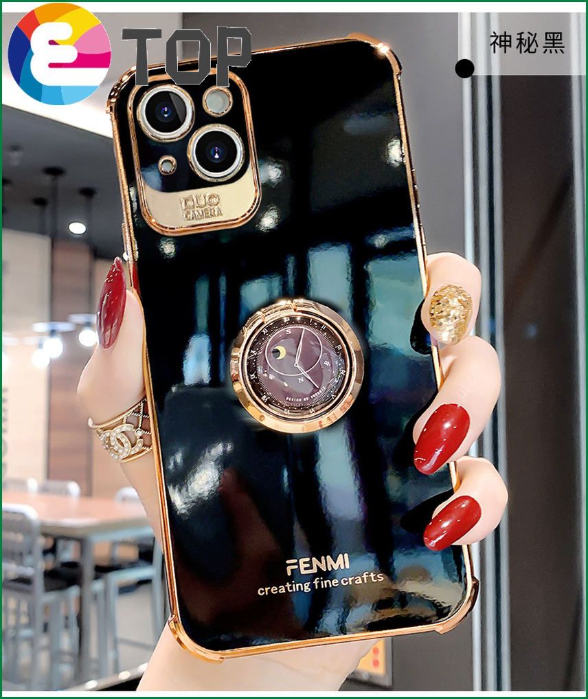 Suitable for Apple 13 mobile phone shell clock bracket iPhone13pro silicone shell promax lens all-inclusive mini