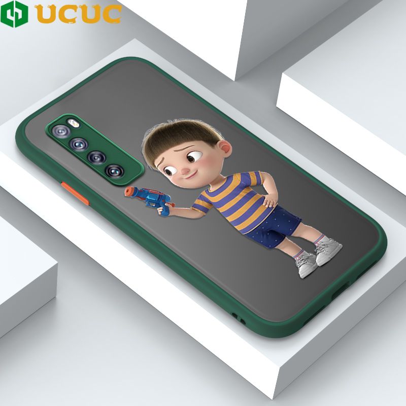 UCUC for Huawei Nova 7 Back Cover Naughty Little boy Frosted Transparent Hard Phone Case Thin Shockproof Full Cover Camera Protect Case