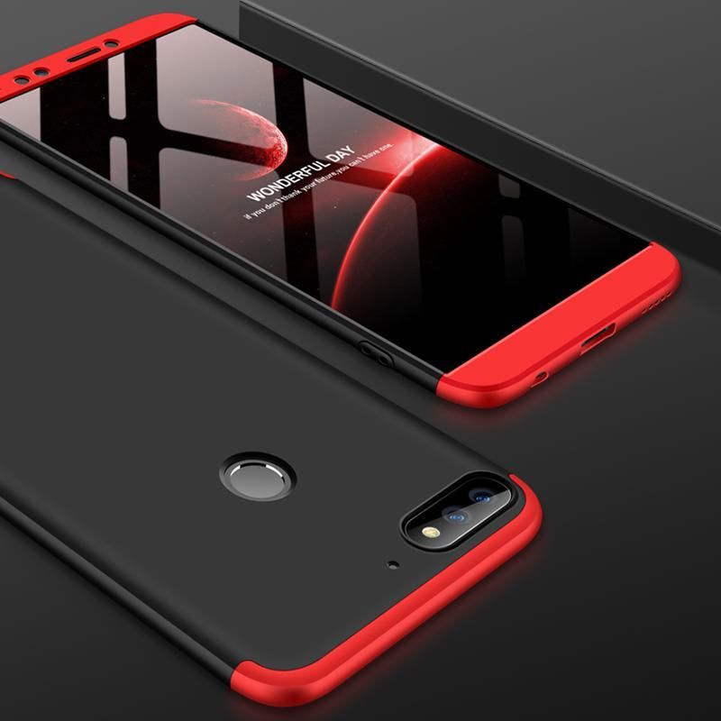 Huawei Y7 Prime (2018) 360 Degree GKK Phone Back Cover - Black & Red