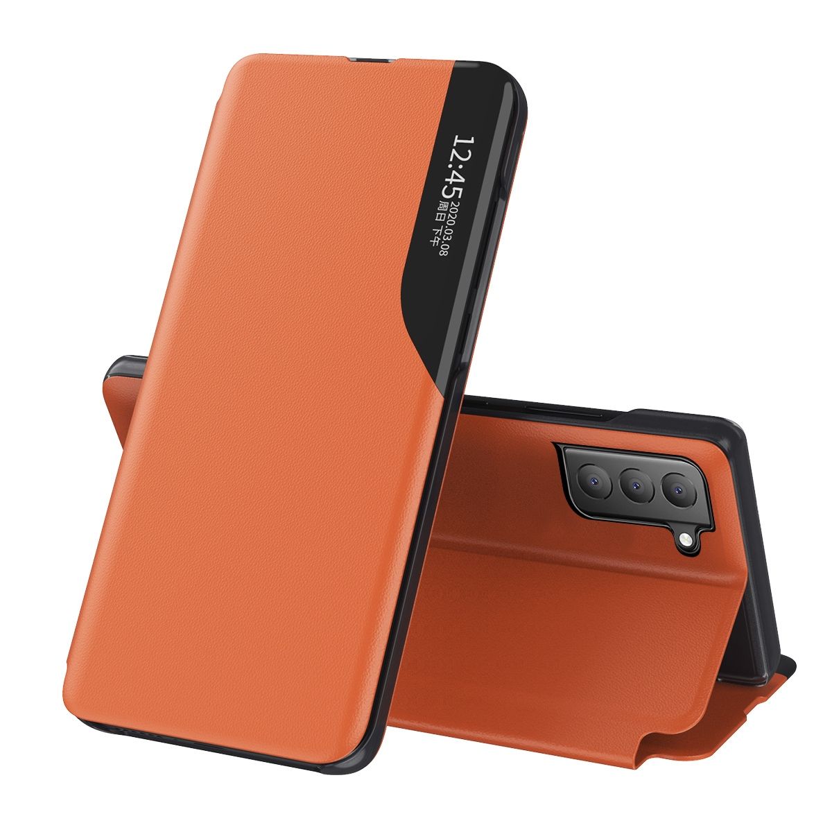 For Samsung Galaxy S21 FE 5G Smart View Window Flip Stand Cover PU Leather Protective Case
