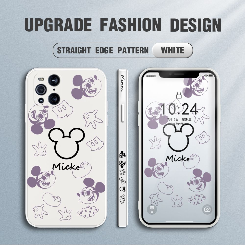 FHKL for OPPO Find X3 / Find X3 Pro Back Cover Mickey Print Side design Soft Case Multicolor Liquid Silicone Phone Cases
