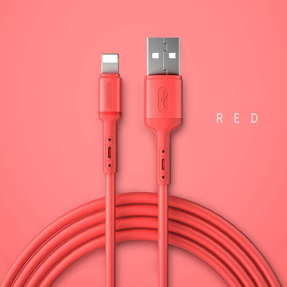 FLOVEME USB Cable For iPhone 12 11 Pro Max X XS XR 8 7 6 6s 5 5s Fast Data Charging Charger USB Wire Cord Liquid Silicone Cable