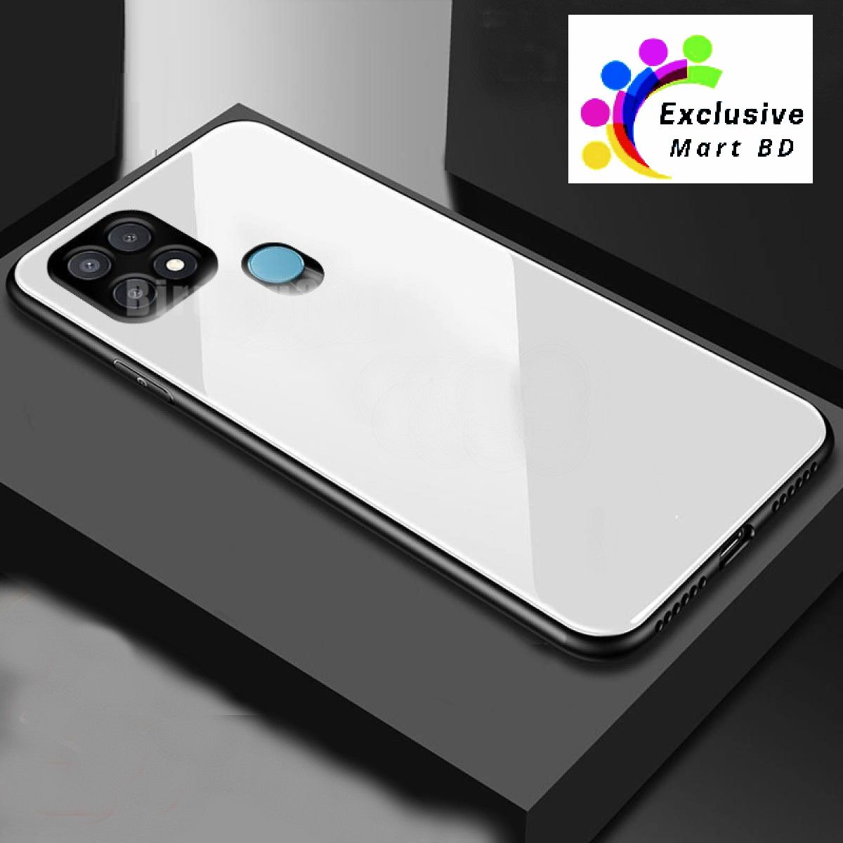 Oppo A35 Luxurious Toughened Shockproof Back Glass Case Cover