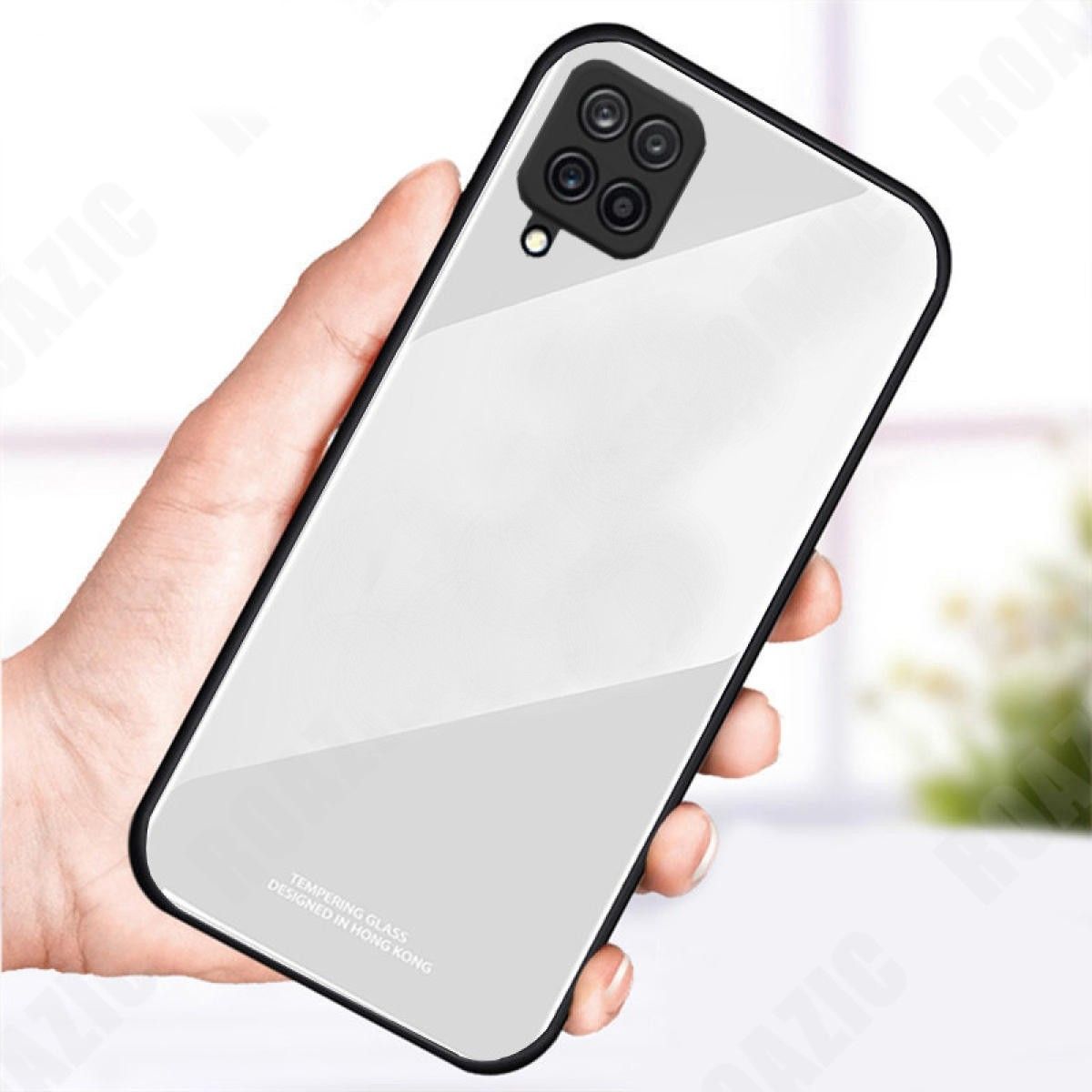 For Samsung Galaxy M32 4G - HONG KONG DESIGN Scratchproof Tempered Glass Back Cover Case - Phone Back Cover