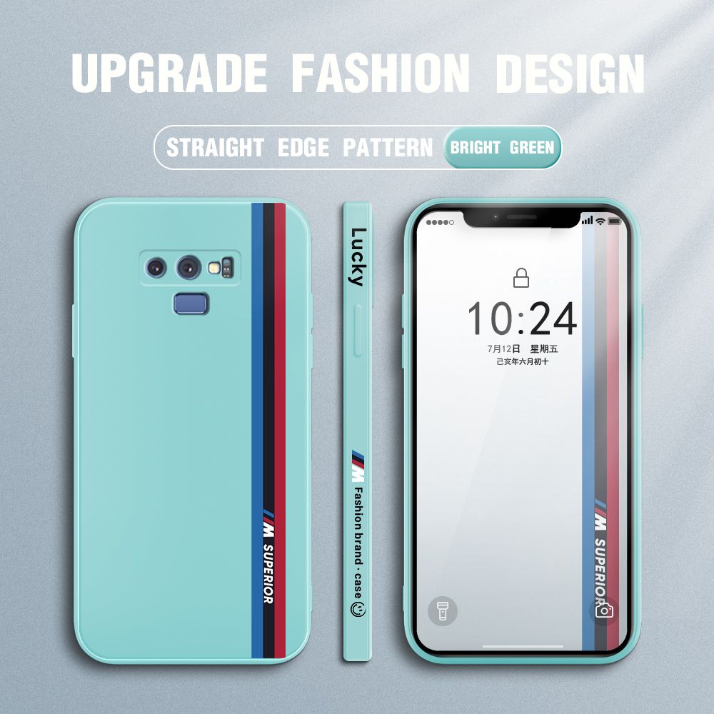 Jizetin for Samsung Galaxy Note 9 Back Cover Simple Graffiti Track Side Design Liquid Silicone Phone Case Soft Full Camera Protect Phone Cases
