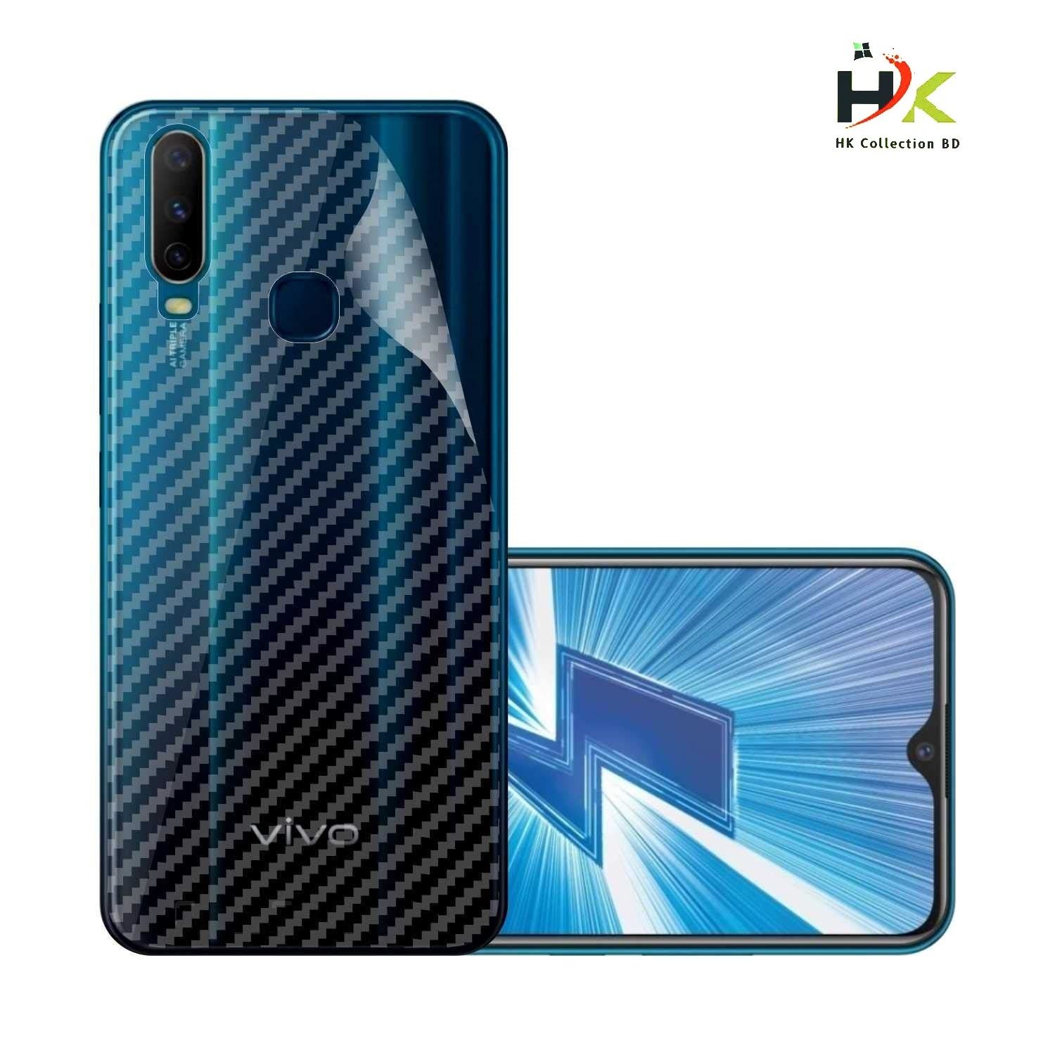 Vivo Y17 Carbon Fiber Sticker Vinyl  Back Poly Skin Protector