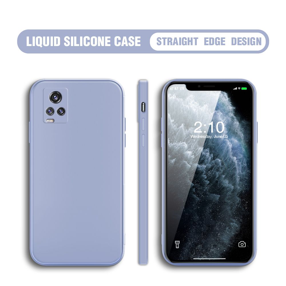 Jizetin for Vivo V20 Pro Case Thin Soft Luxury Square Liquid Silicone Phone Case Candy Cover