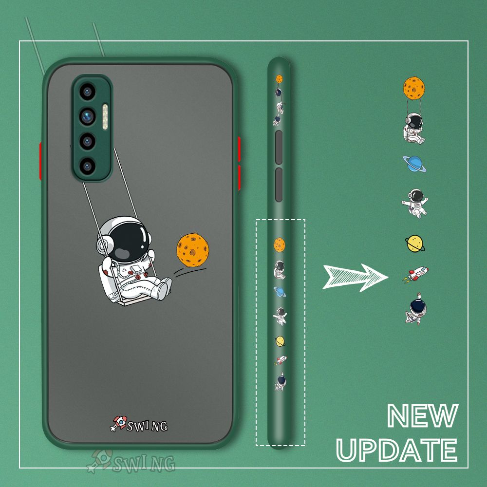 UCUC for Tecno Camon 17P Back Cover Swing Astronaut Side Printed Design Phone Case Ultra Thin Frosted Cover Shockproof Phone Cover