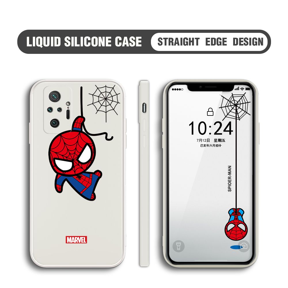 BILI for Redmi Note10 Pro / Redmi Note10 Pro Max Back Cover Little Spiderman Multicolor Liquid Silicone Phone Case Soft Square Lens Protection Phone Cases