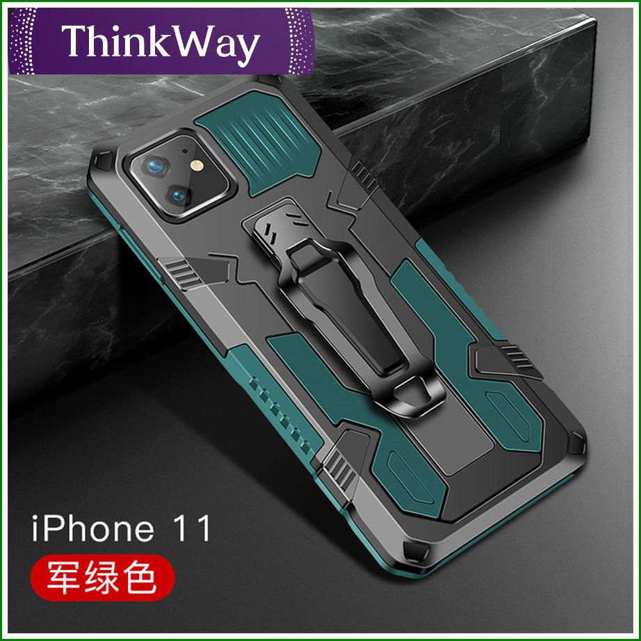 Anti-fall mecha comprehensive protective mobile phone case frosted protective mobile phone case with built-in bracket For iphone XS MAX & iphone 11