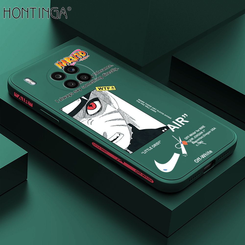 Hontinga for Honor 50 Lite Case Side Design New Anime Naruto for Boys Back Cover Soft Square Edge Pattern Liquid Silicone Trend Phone Cases