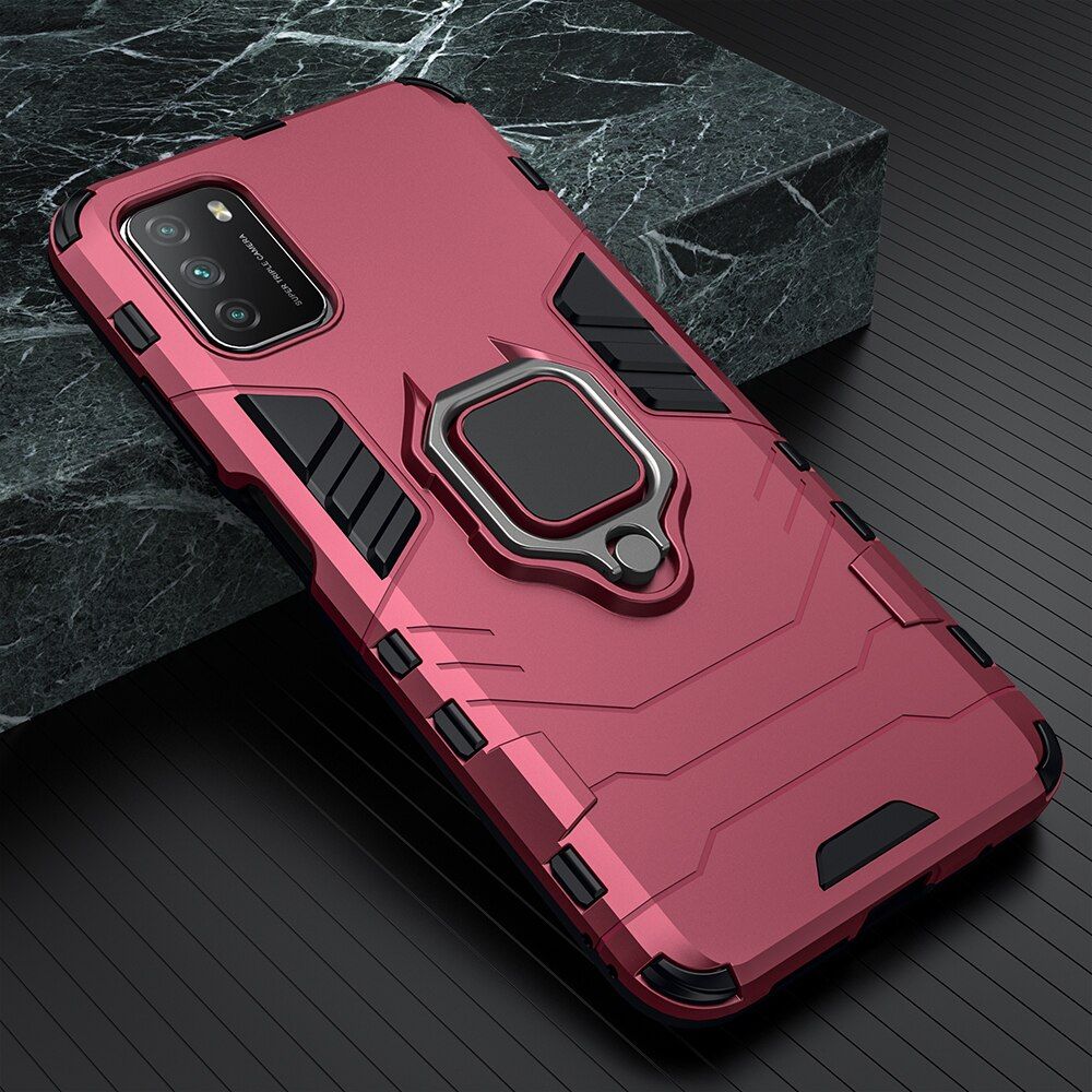 KEYSION Shockproof Armor Case for Xiaomi POCO M3 Pro M2 F3 F2 Ring Stand Bumper Silicone Phone Back Cover for POCO X3 NFC X3 Pro