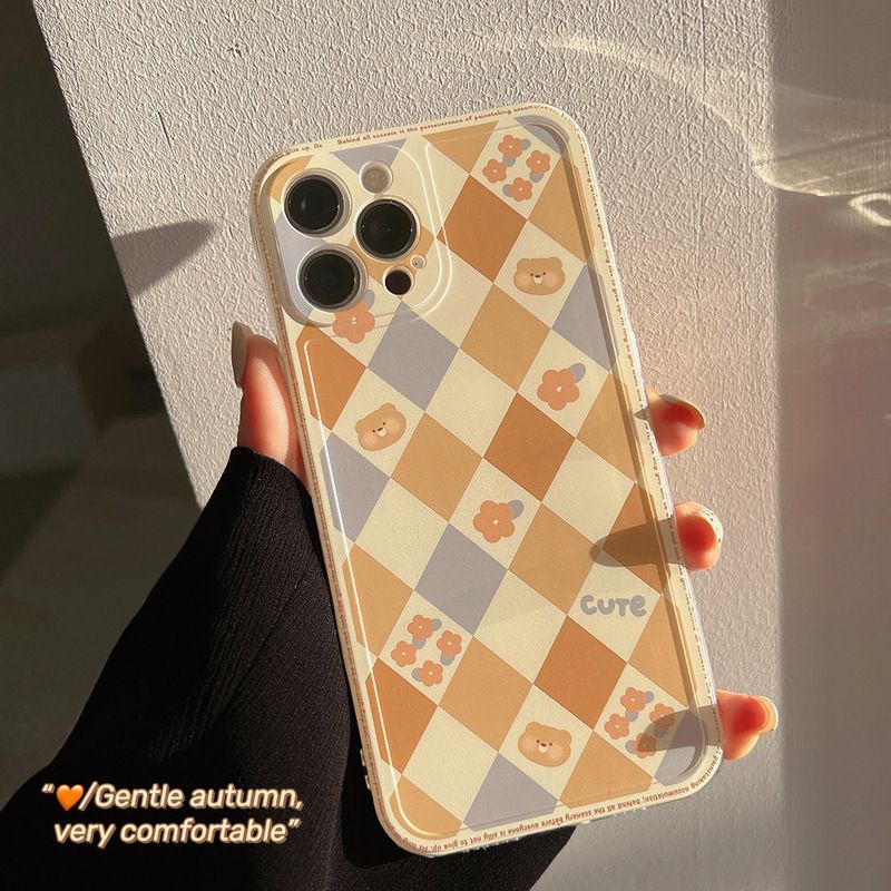 Lattice Pattern Silicone Cover Mobile Phone Protective Case
