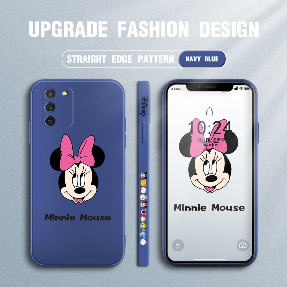 Jizetin for Samsung Galaxy S10 Lite Case Minnie Mickey Mouse Design Side Design Phone Case Square Edge Pattern Liquid Silicone Cases Full Cover Camera Shockproof Protective Case