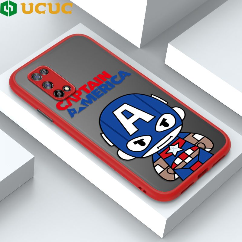 UCUC for Realme 7 5G Back Cover Captain America Frosted Transparent Hard Phone Case Thin Shockproof Full Cover Camera Protect Case
