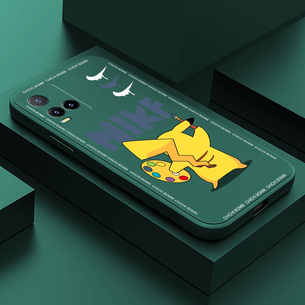 Hontinga for Vivo Y21S Case Fashion Cartoon Animals Phone Case Phone Case Soft Square Edge Silicone Cases Full Lens Cover Shockproof Protection Cover