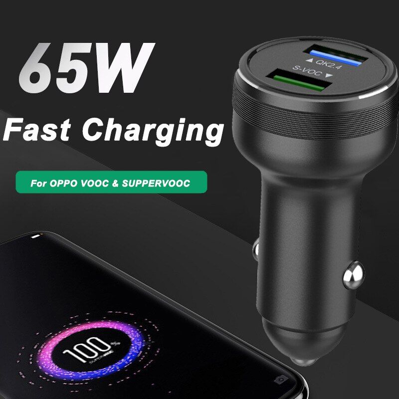 65W 2.0 Car Charger Fast Car Charging Type-C Cable For OPPO A92S 3 Ace 2 X20 X2 X50 R17 R9S K5 Realme X Q V5 5G
