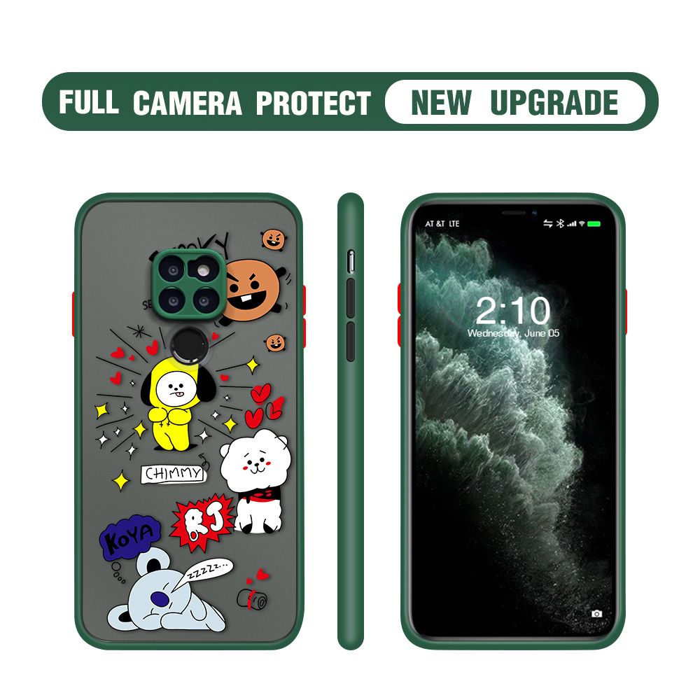Hontinga for Huawei Mate 20 Case Cute Cartoon Animals Camera Shockproof Protection Casing Edge Frosted Transparent Phone Cover