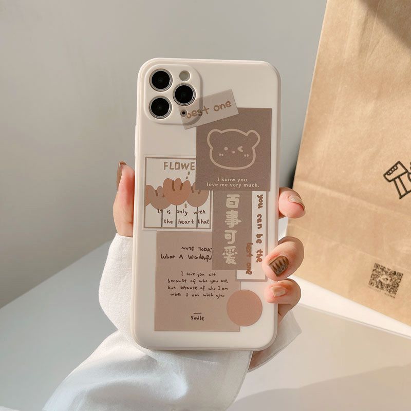 Brown Label Pattern CaseSoft Silicone Cover Mobile Phone Protective Case