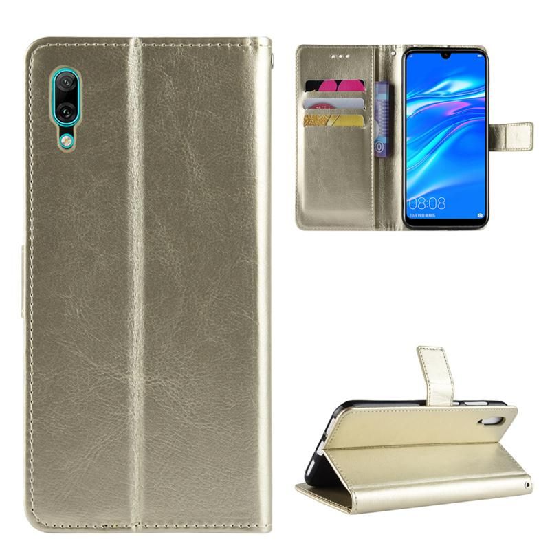 Holster Flip Stand Wallet Crazy Horse PU Leather Case For Huawei Y7 Pro (2019) Cover