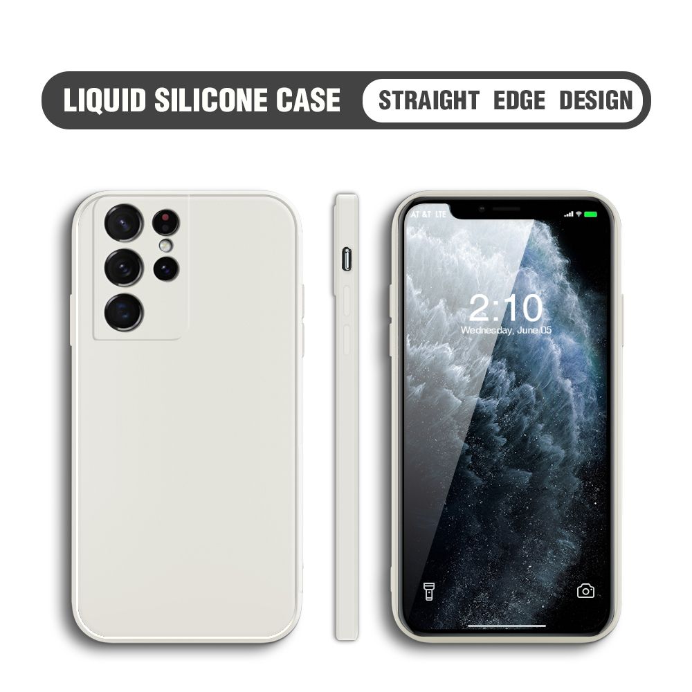 BILI for Samsung S21 Ultra 5G Back Cover Ultra Thin Soft Luxury Square Multicolor Liquid Silicone Phone Case