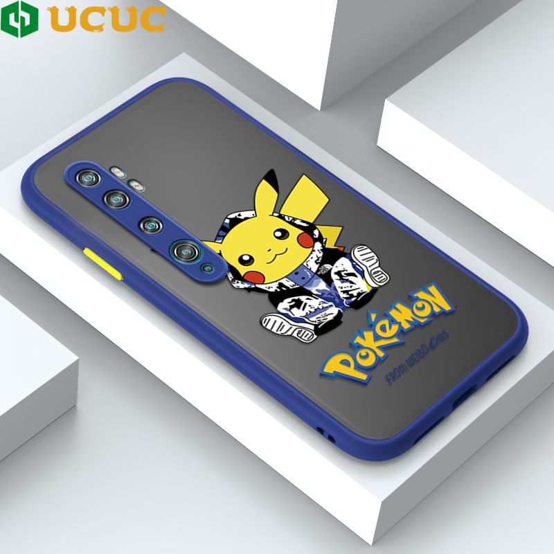 UCUC for Xiaomi Note 10 / Note 10 Pro / CC9 Pro Back Cover Wrapped Pikachu Frosted Transparent Hard Phone Case Thin Shockproof Full Cover Camera Protect Case