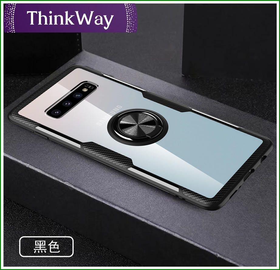 Transparent Case with crystal templado, 360° swivel ring, atril function, TPU PC absorption of golpes, double protection with magnetic support For Samsung S9 & Samsung S9 plus