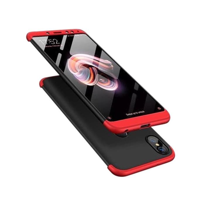 360 Full Protection Back Cover Case for Xiaomi Mi A1 - Red and Black