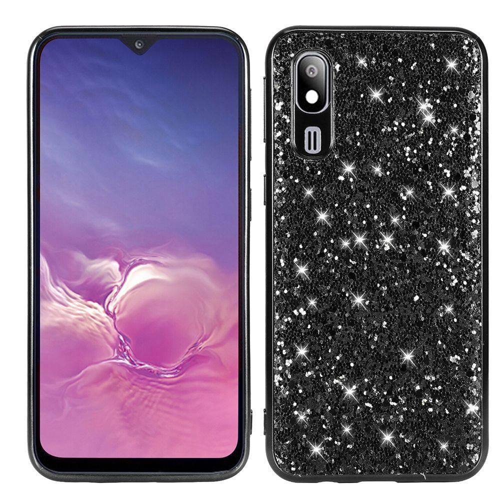 For Samsung Galaxy A2 Core Hard Luxury Sparkle Glitter Shiny Bling Sequin Electroplate Soft Bumper Case Cover