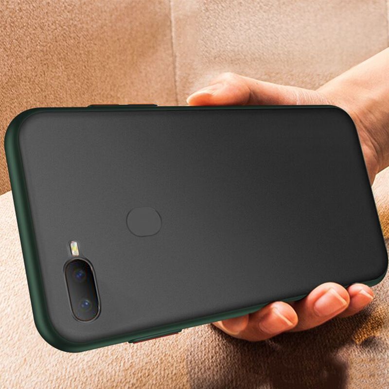 Biruiqu For OPPO A5s Hard Case Translucent Matte Shockproof Baby-skin Feeling Anti-Fall Cover