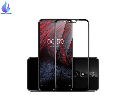 For Nokia 7.1 Curved 6D/11D/9H Hardness [ Eye Protector ] Edge to Edge Smooth Touch Tempered Glass Screen Protector -Black