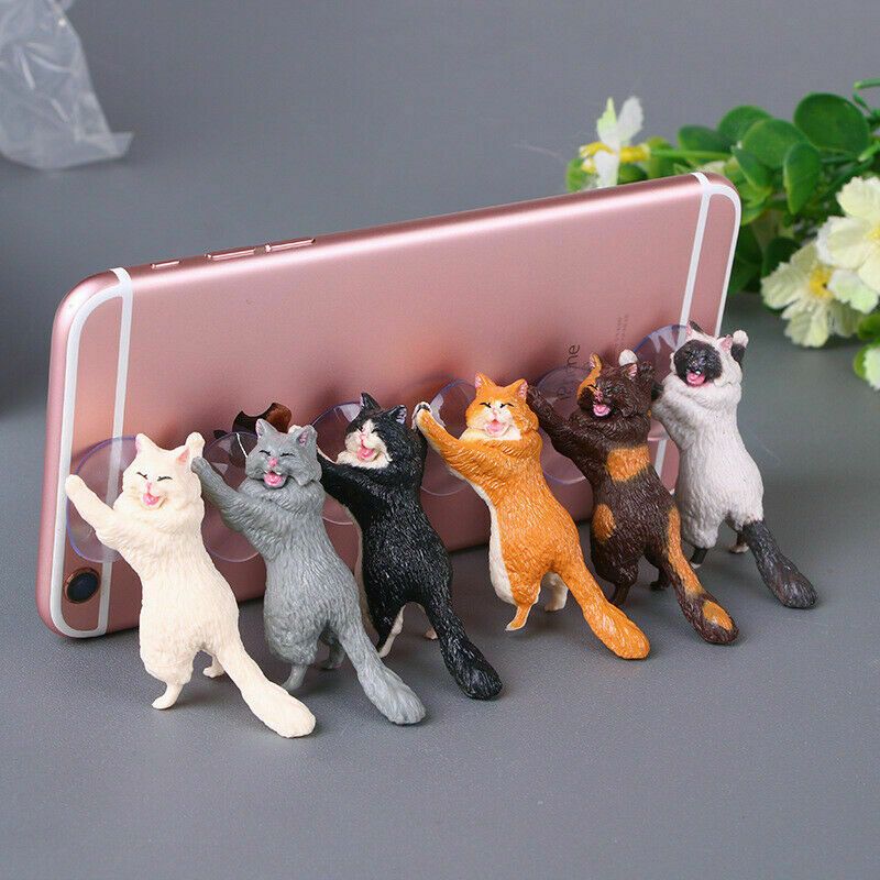 Universal Cute Cat Cell Phone Holder Desk Car Stand Mount Bracket Multi-function Phone Holde