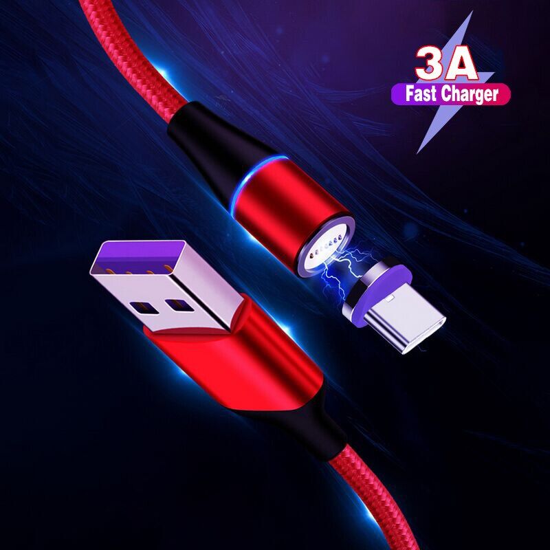 New1m Magnetic USB Cable For iPhone Samsung Huawei Fast Charging Magnet Charger USB Type C Cable Mobile Phone Micro Cord Wire