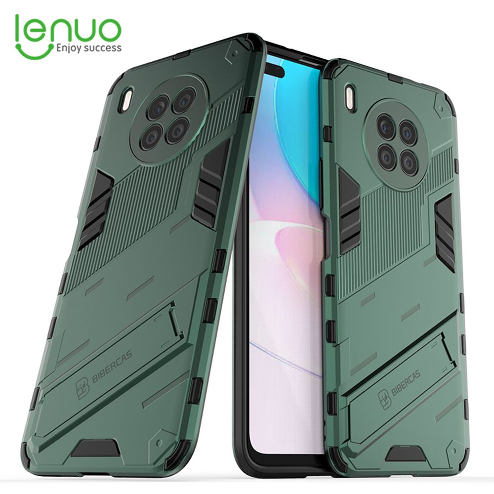 Lenuo Punk-Casing For Huawei nova 8i Back Cover Eight-Color Anti-Fall And Anti-Slip Phone Bracket Lens Protection Cover Lovers Case