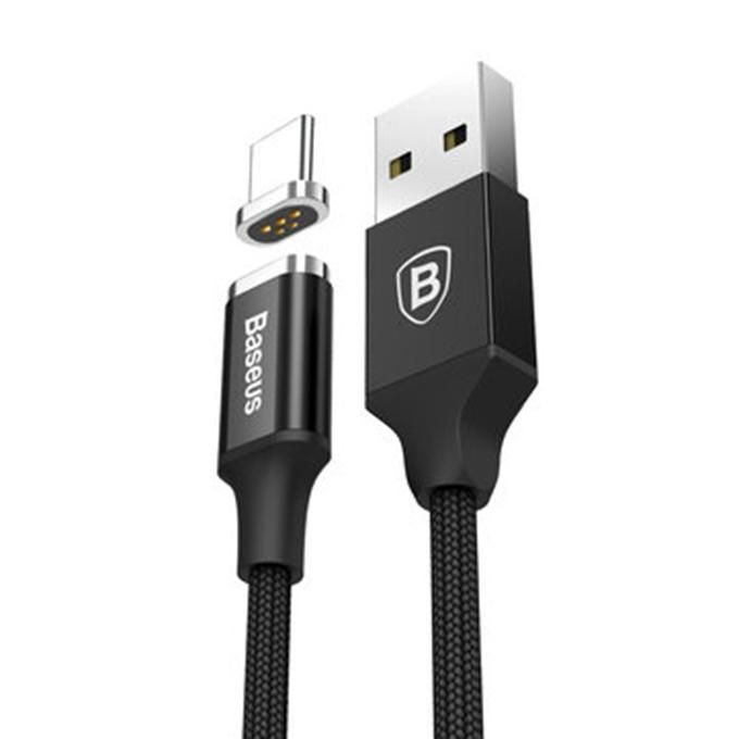 3A Magnetic USB Type C Fast Charge Data Sync Cable - Black