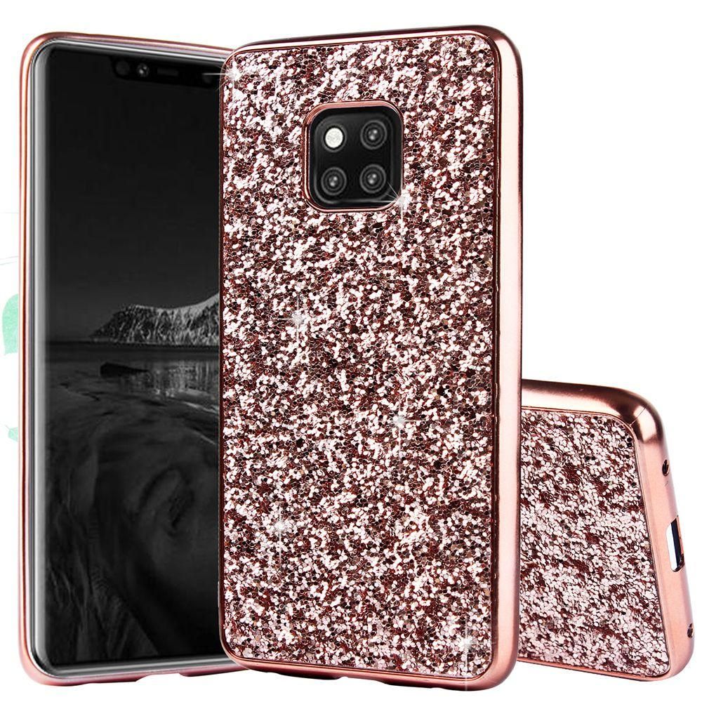 For Huawei Mate 20 Pro Hard Luxury Sparkle Glitter Shiny Bling Sequin Electroplate Soft Bumper Case Cover