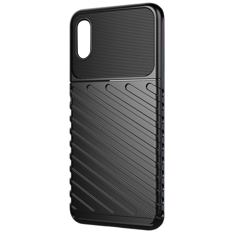 Suitable for Redmi 9A Chassis Silicone Protective Sleeve Thunder Series Anti-Drop Phone Case Protective Soft Shell Black