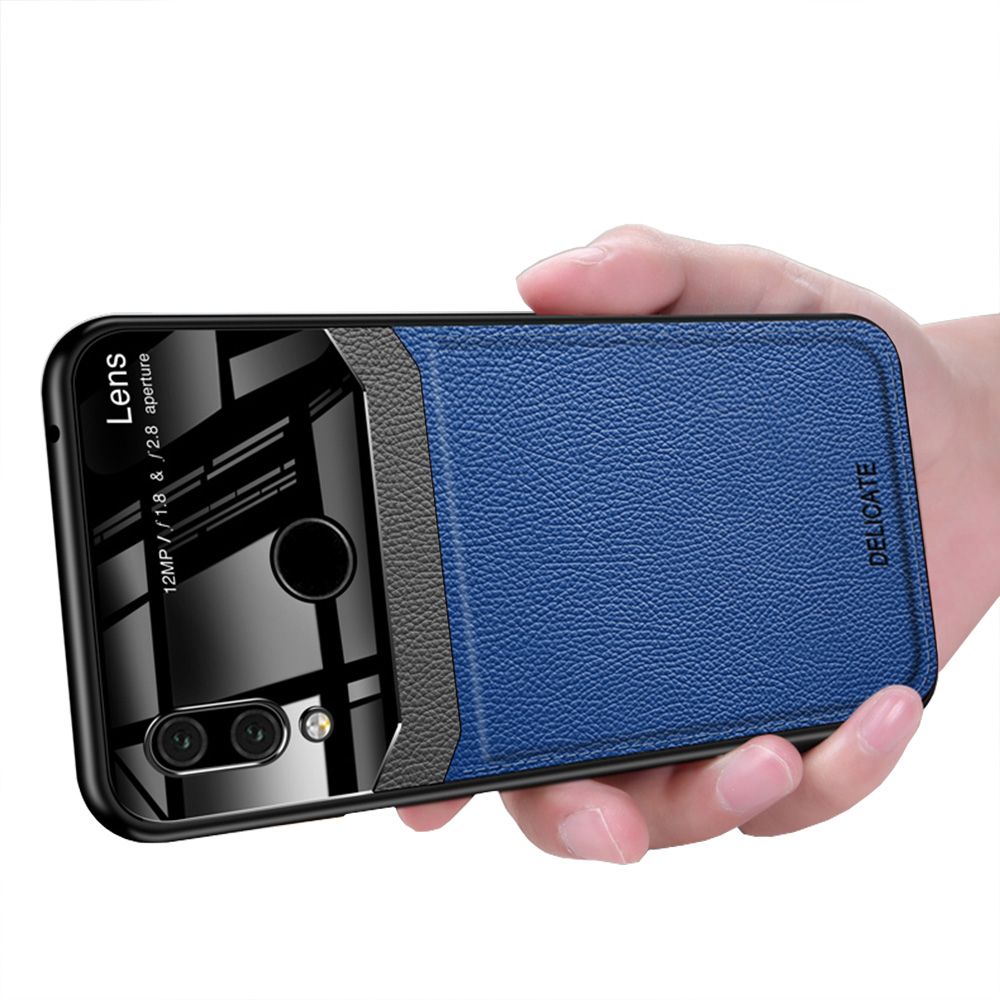Case For Huawei Nova 3i Leather Mirror Tempered Glass Shockproof Phone Back Cover