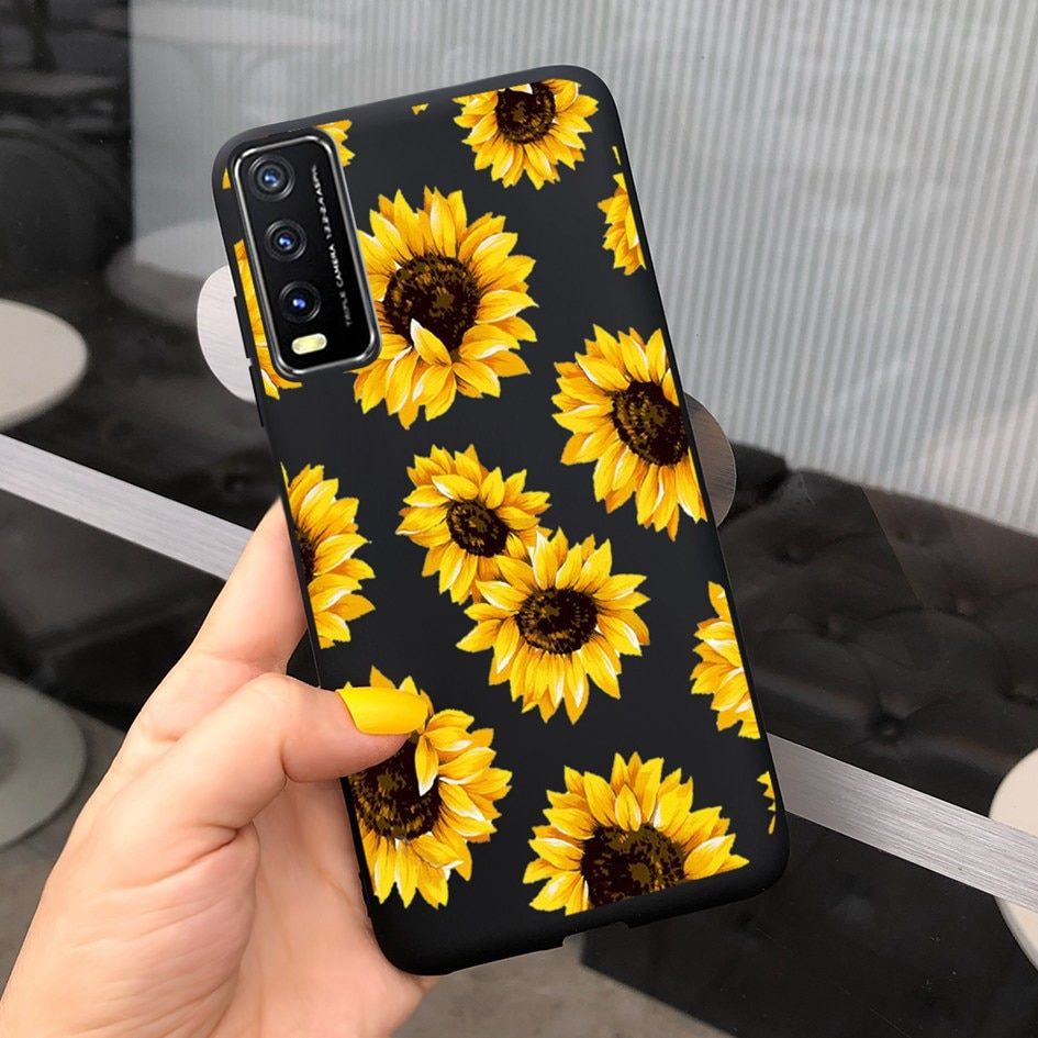 For Vivo Y20 Y20i 2021 Case Silicone Fashion Daisy Sunflower Floral Soft Phone Cover For Vivo V2029 V2027 V2032 Y 20 Y 20i Coque