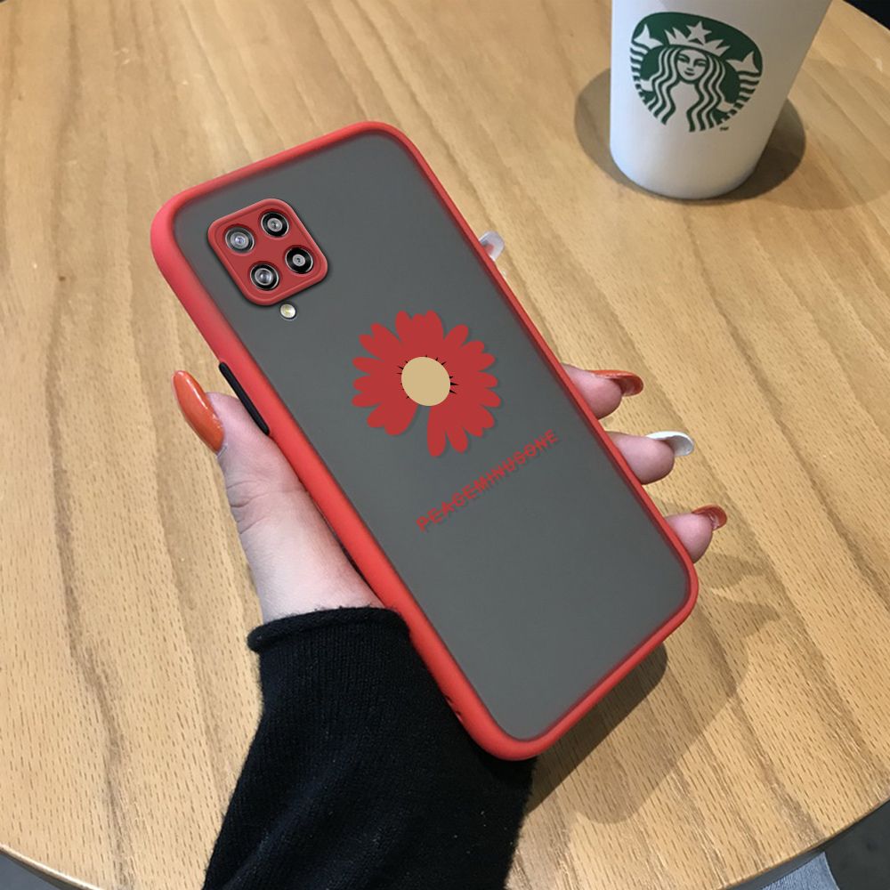 Jizetin for Samsung A42 5G Back Cover Small Fresh Daisies Mobile Phone Case Ultra Thin Full Lens Protection Phone Case for Girl