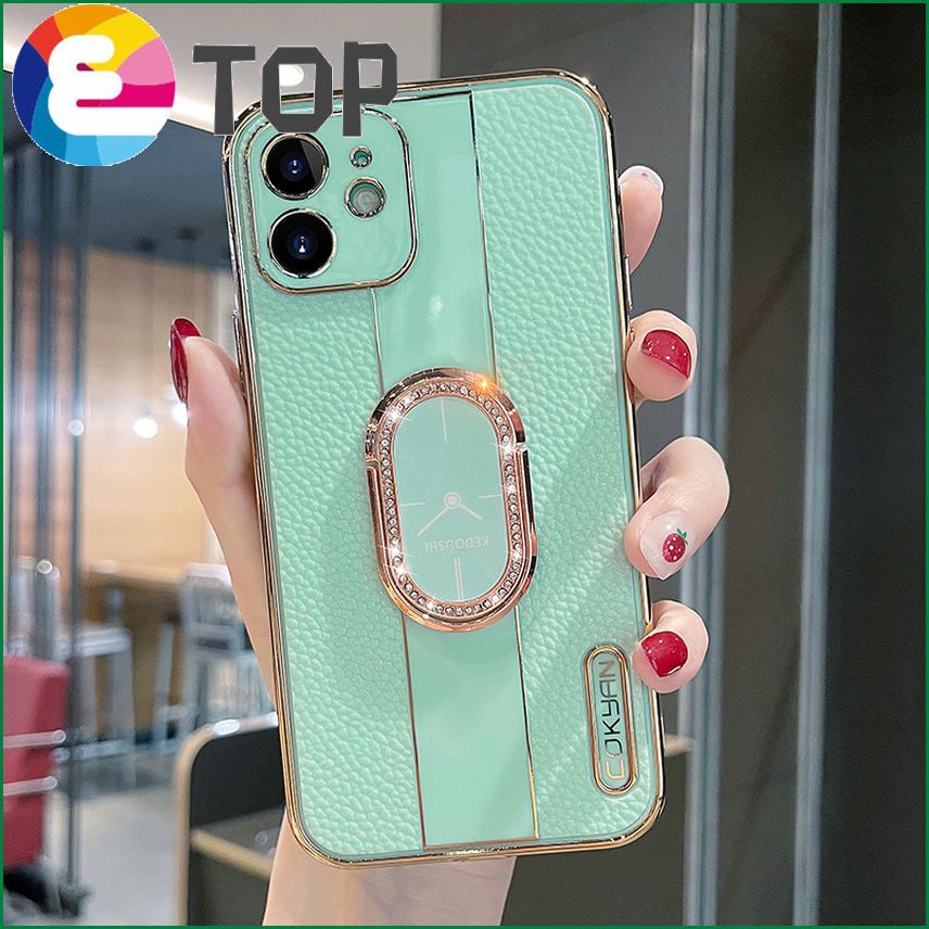 Suitable for Apple 12 mobile phone shell rhinestone bracket iPhone11promax soft shell silicone 12mini women's tide brand