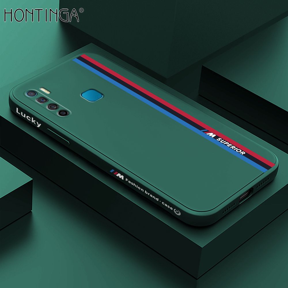 Hontinga for Infinix S5 / S5 Lite Back Cover Fashion Racing  Side Design Case Square Edge Liquid Silicone Phone Case