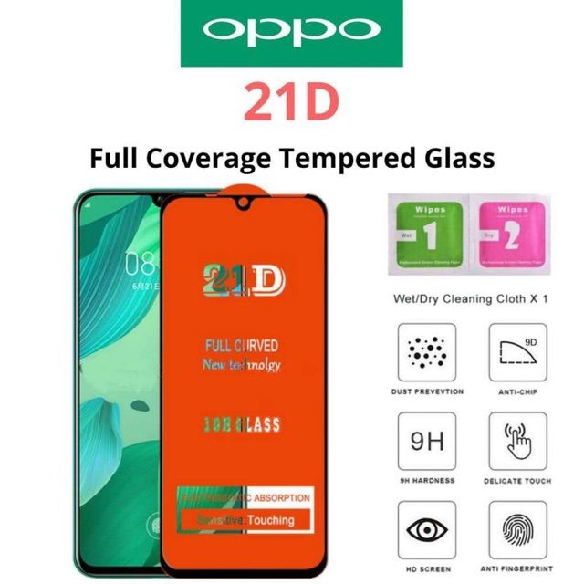 21D Tempered Glass Screen Protector for Oppo F19 / F19 Pro / A94 / A74/ A54/ A55 / A15 / A15s / Reno5 / F17 / F17 Pro (Please Select Your Model)