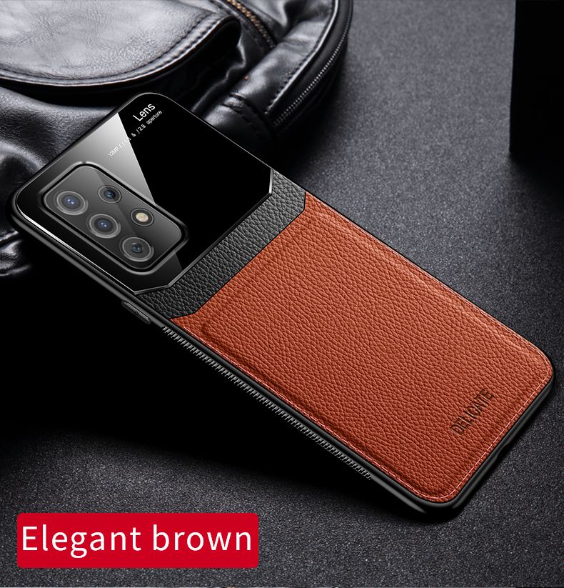 iCaseCover for Samsung Galaxy A72 Soft Case Hybrid TPU Leather Tempered Glass Shockproof Back Cover