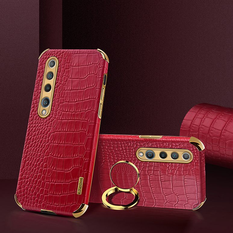 Case for Xiaomi Mi 10 5G/Xiaomi Mi 10 Pro 5G Crocodile Pattern 360 Degree Rotating Ring Protective Cover Compatible with Magnetic Car