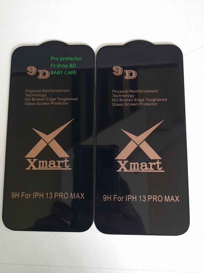 For Apple iPhone 13 Pro Max (6.7)/13 pro/13/13 mini/12 pro max/12 pro/12/12 mini/11pro max/11 pro/11 SCREEN GUARD-Xmart 9D Full Coverage 9H Tempered Glass Screen Protector-Black